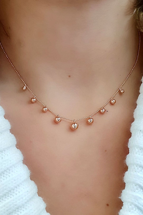 925 ayar Gümüş Rose Trend Kolye