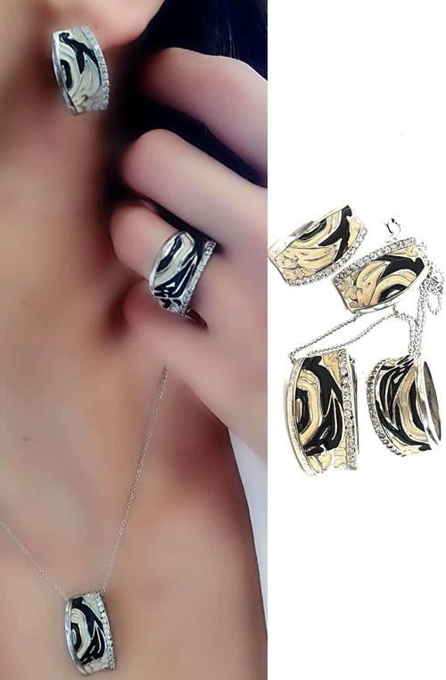mineli 925 ayar gümüş lüks set takım