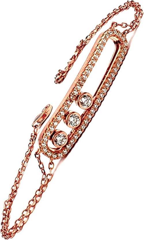 Taşı hareketli italyan tasarımı gümüş rose bileklik