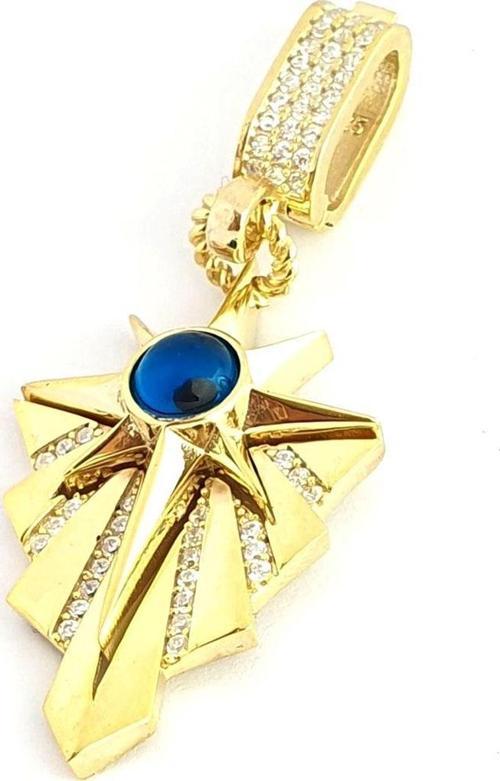 Zirkon Taş Detaylı 925ayar Gümüş Tasarım Luxury Nazar Boncuklu Kolye Ucu