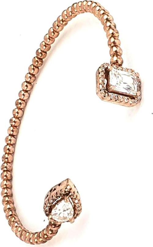 Zirkon taşlı 925 ayar gümüş rose bileklik