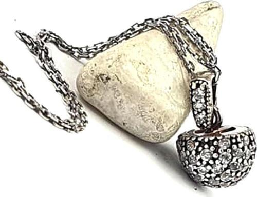 Zirkon taşlı gümüş minimal kolye 