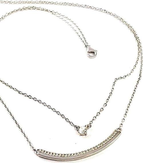 Swarovski Taş detaylı Gümüş Bayan Kolye 