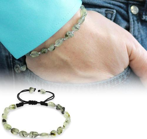 Makrome Örgülü Naturel Kesim Prinayt Doğaltaş Erkek Bileklik