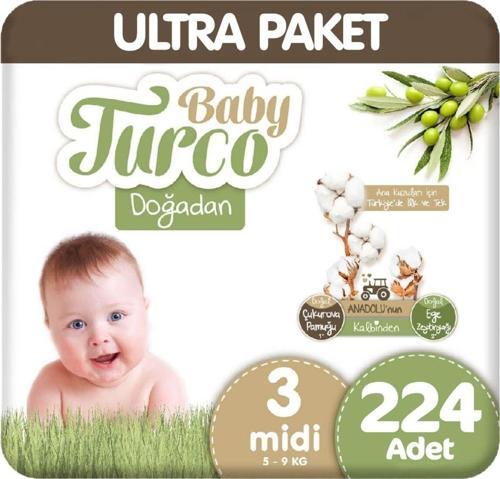 Doğadan Ultra Paket 3 Beden Bebek Bezi 112X2 224 Adet