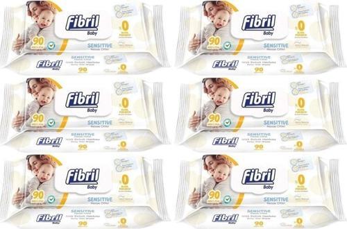 Islak Havlu Mendil 90 Yaprak Baby Sensitive Plastik Kapaklı (6 Lı Set) 540 Yaprak