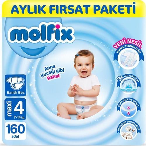 Bebek Bezi 4 Beden Maxi Aylık Fırsat Paketi 160 Adet