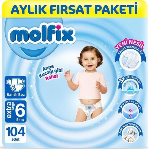 Bebek Bezi 6 Beden Extra Large Aylık Fırsat Paketi 104 Adet