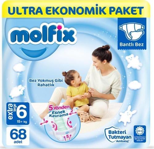 Bebek Bezi 6 Beden Extra Large Ultra Ekonomik Paket 68 Adet