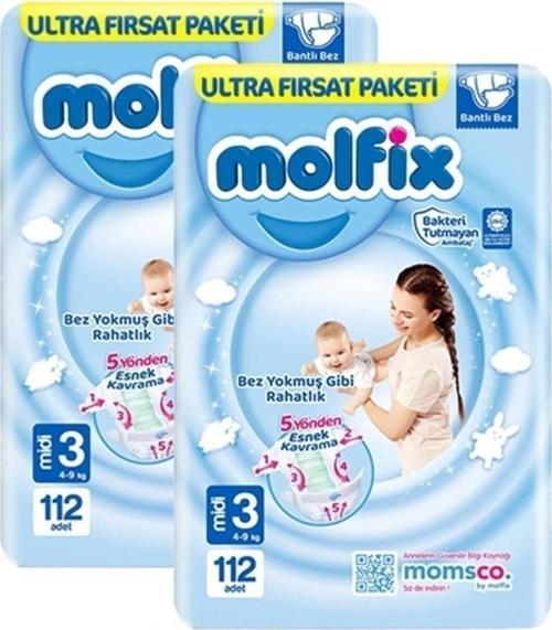 Bebek Bezi Ultra Fırsat Paketi Midi 3 No 112 Li X 2 Ad