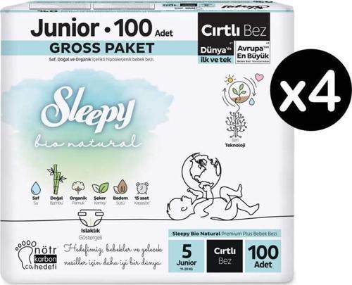 Bio Natural 5 Numara Junior 400'Lü Bebek Bezi