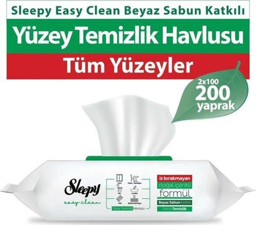 Easy Clean Beyaz Sabun Katkılı Yüzey Temizlik Havlusu 100 Yaprak (2 Paket)