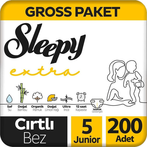Extra Bebek Bezi Gross Paket 5 Beden 100X2 200 Adet