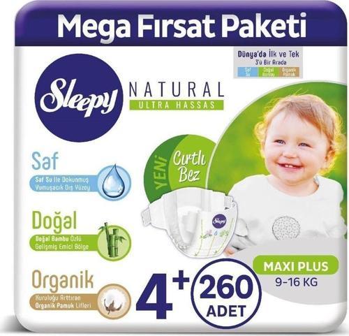 Natural Bebek Bezi 4 Numara Maxi Plus 260 Adet
