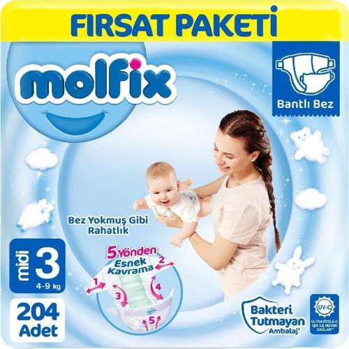 Bebek Bezi 3 Beden Fırsat Paketi 68x3 204 Adet