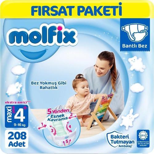 Bebek Bezi 4+ Beden Fırsat Paketi 52x4 208 Adet