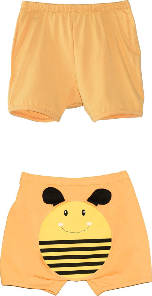 Kavun Sarı Arı Baskılı Kız Çocuk Şort