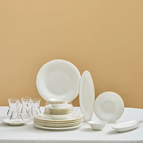 Fine Pearl Fame 26 Parça 6 Kişilik Kahvaltı Takımı Gold