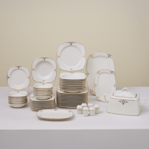 Square Bone Milania 60 Parça 12 Kişilik Yemek Takımı Gold