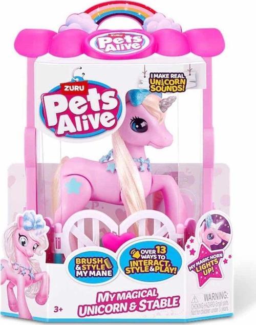 Pets Alive Sesli Ve Işıklı Sihirli Unicorn & Ahır Oyun Seti