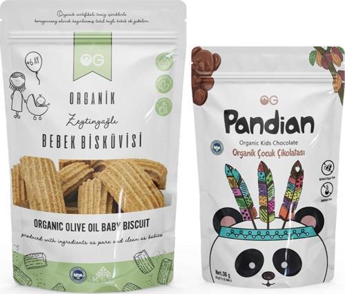 Organik Pandian Çocuk Çikolatası Ve Organik Bebek Bisküvisi Seti