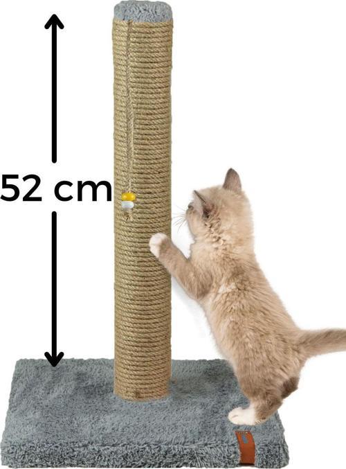 52 cm Lüx Tırmalama Tahtası Catnipli Jüt Tırmalama Gri