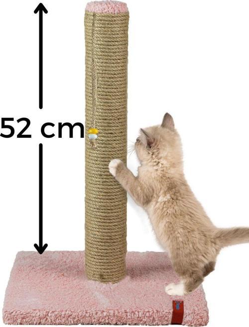 52 cm Lüx Tırmalama Tahtası Catnipli Jüt Tırmalama Pembe