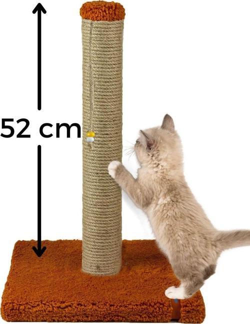 52 cm Lüx Tırmalama Tahtası Catnipli Jüt Tırmalama Turuncu