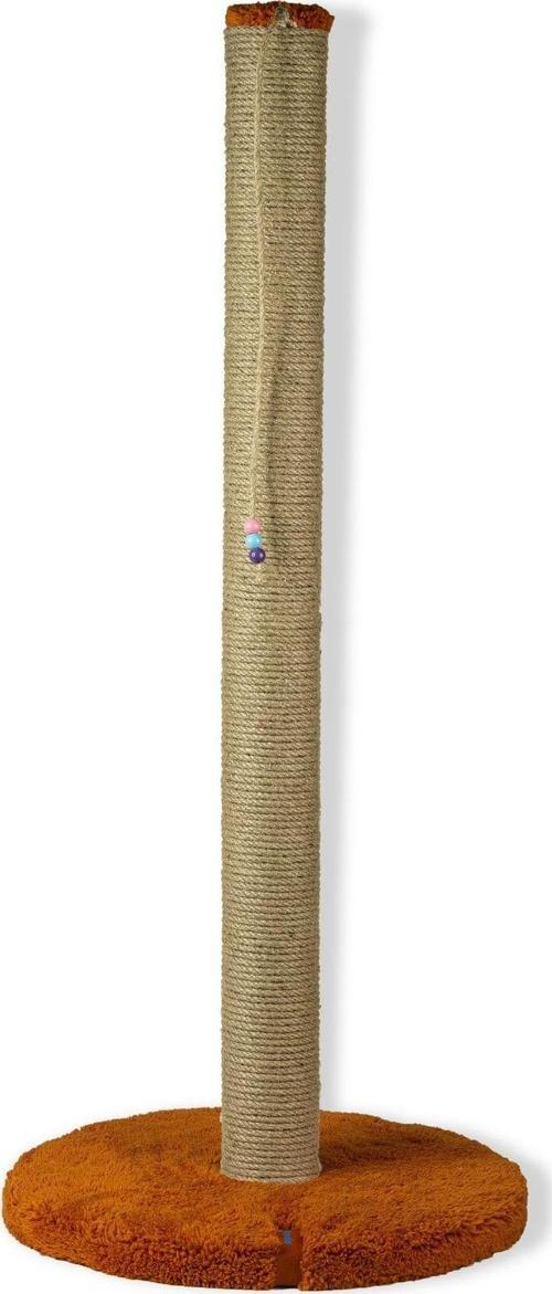 80 cm Tırmalama Tahtası Silindir Taban Uzun Catnipli Tırmalama Tahtası Turuncu
