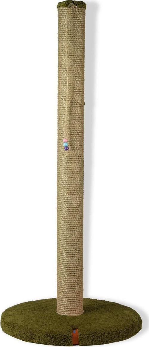 80 cm Tırmalama Tahtası Silindir Taban Uzun Catnipli Tırmalama Tahtası Yeşil