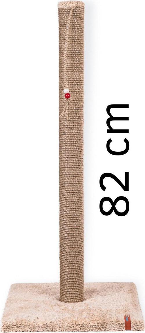 82 cm Lüx Tırmalama Tahtası Catnipli Jüt Tırmalama Krem