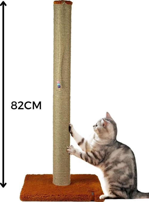 82 cm Lüx Tırmalama Tahtası Catnipli Jüt Tırmalama Turuncu