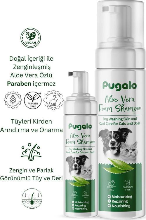 Köpekler Için Aloe Vera Kuru Köpük Şampuan Tarama Kolaylığı Sağlar 250 Ml