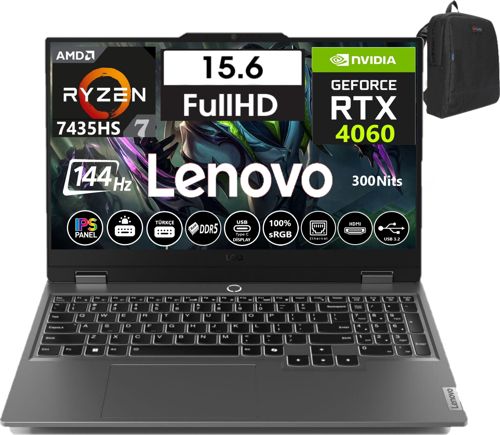 Loq 15ARP9 Amd Ryzen 7-7435HS 32GB Ddr5 512GB SSD 8GB/RTX4060 WINDOWS11HOME 15.6" 144Hz Fhd IPS Taşınabilir Bilgisayar W83JC000UTR25 + Weblegelsin Çanta