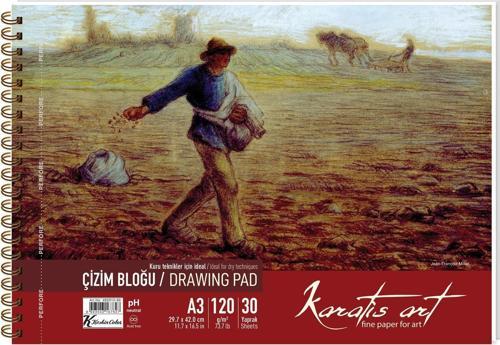 120Gr A3 30 Yp. Spiralli Çizim Blok