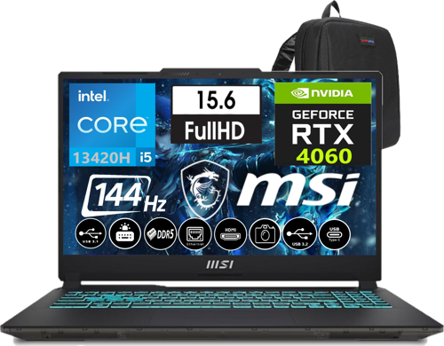 Cyborg 15 Intel Core I5 13420H 32GB Ddr5 512GB SSD 8GB/RTX4060 Freedos 15.6" 144 Hz Fhd Taşınabilir Bilgisayar A13VF-896XTRW05 + Weblegelsin Çanta