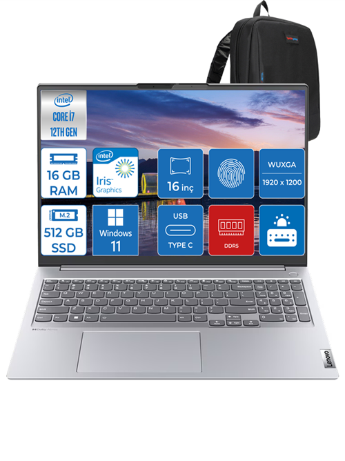 Thinkbook 16 Intel CoreI7-1255U 16GB 512GB SSD 16" Wuxga IPS 300NITS Windows 11Home TH21CY006LTRH01