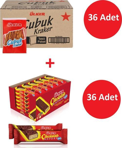 Çubuk Kraker ve Çikolatalı Gofret (36+36 Adet)