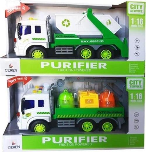 Işıklı Sesli Ve Sürtmeli Temizlik Kamyonu 28 Cm (Karışık Model 1 Adet)
