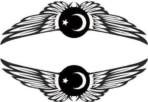 Ayyıldızlı Kanat Oto Yan Cam Sticker 20 x 5 cm Sağ/Sol 2 Adet