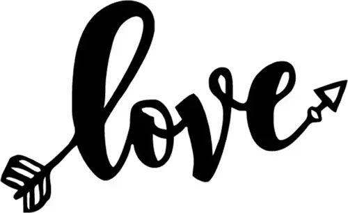 Kalın Love Oku Sticker Duvar Dekor Sticker 40 x 24 cm