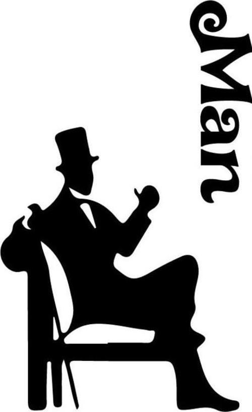 Man Tuvalet-wc Kapı Duvar Dekor Sticker  36 x 60 cm
