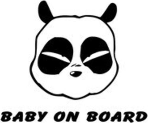 Panda Kafası Bebek On Board Duvar Dekor Sticker 40 x 32 cm