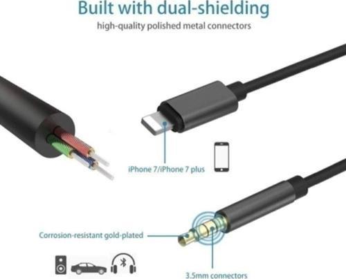 Lightning To Aux Kulaklık Çevirici 3.5 Mm Jack Girişli Iphone 3.5mm Araç Aux Dönüştürücü Ses Kablosu