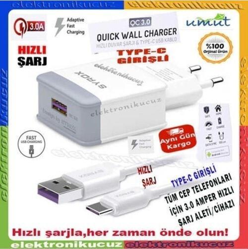 Huawei P30 Lite  Şarj Aleti Type C 18w 3a Şarj Set Type-c_q32
