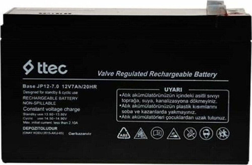 Base 12 Volt 7 Amper Bakımsız Kuru Akü