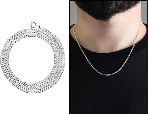 925 Ayar Gümüş 50 cm Uzunluk 100 Mikron Kalınlık Gurmet Erkek Zincir