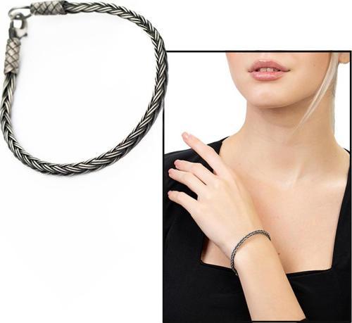 El İşçiliği Modern Foxtail Tasarım 1000 Ayar Gümüş Kazaz Kadın Bileklik