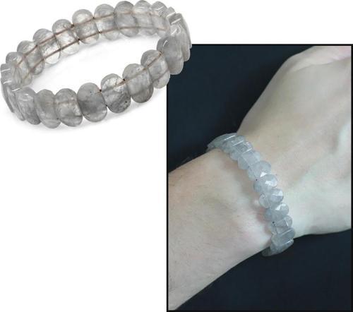 Gri Kristal Kuvars Doğaltaş Rolex Erkek Bileklik