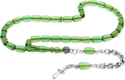 Kararmaz Metal Arnavut Zincir Zülfikar Püsküllü Kapsül Kesim Su Yeşili Bilek Boy Ateş Kehribar Tesbih